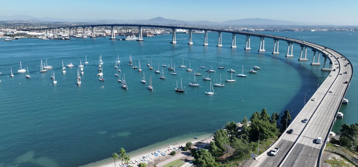 The Coronado Bay Bridge over San Diego Bay